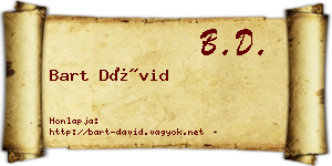 Bart Dávid névjegykártya
