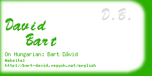 david bart business card